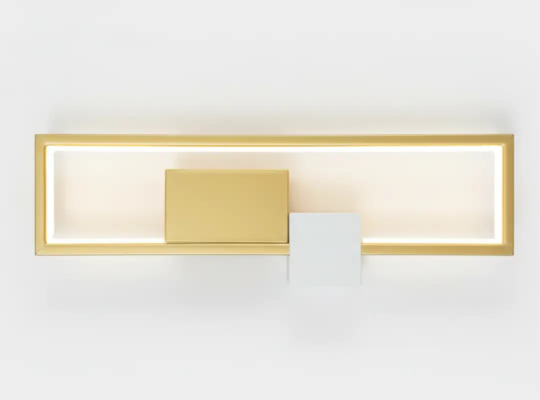Gold Rectangular Light Rawal Lights | Rectangular Wall Light In Gold Finish For Living Room ...